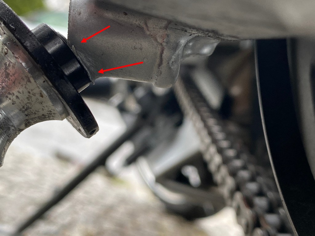 Unfallschaden an einem Motorrad