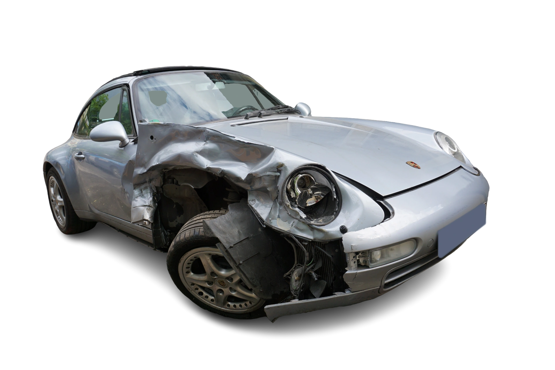 Freigestellter Porsche mit sichtbarem Marken-Emblem – Kfz-Gutachter für Porsche in Berlin